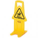 View: 9S09 Stable Safety Sign with "Caution" Imprint, English, Spanish, French Pack of 6 